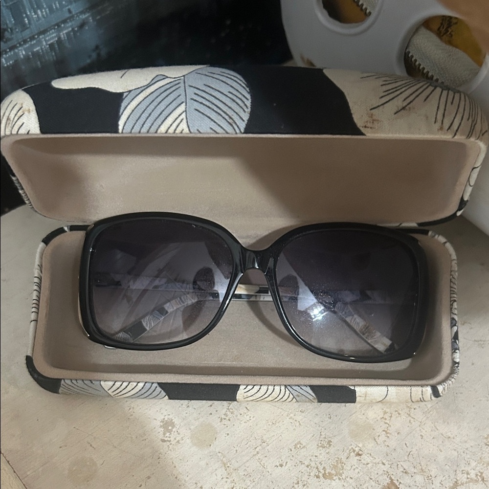 Vera Bradley Black Sunglasses with Patterned Case